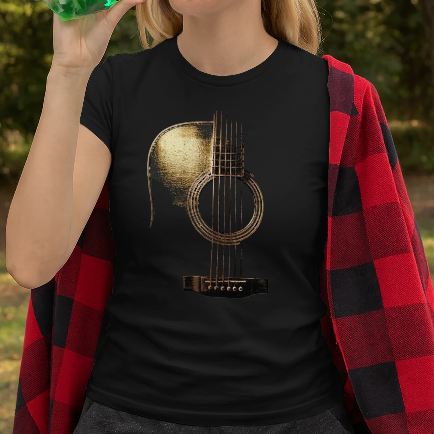 Guitar Abstract Acoustic Guitar Tee