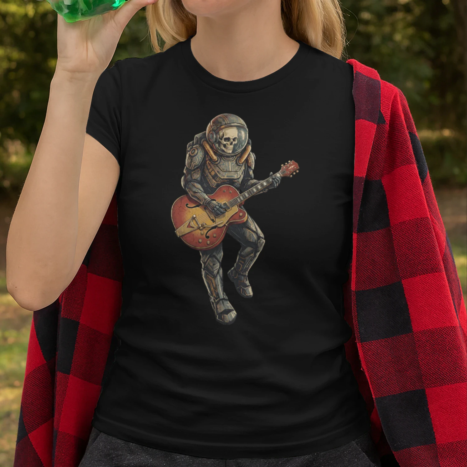 Astronaut Skull Hollowbody Guitar Art