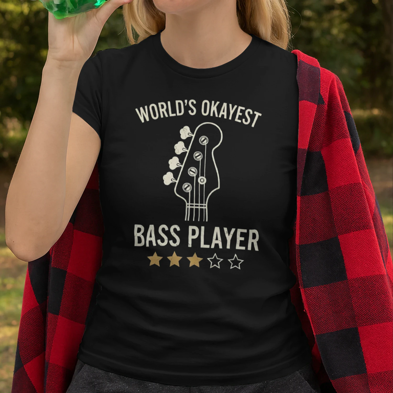 World_s Okayest Bass Player Funny Graphic T-Shirt