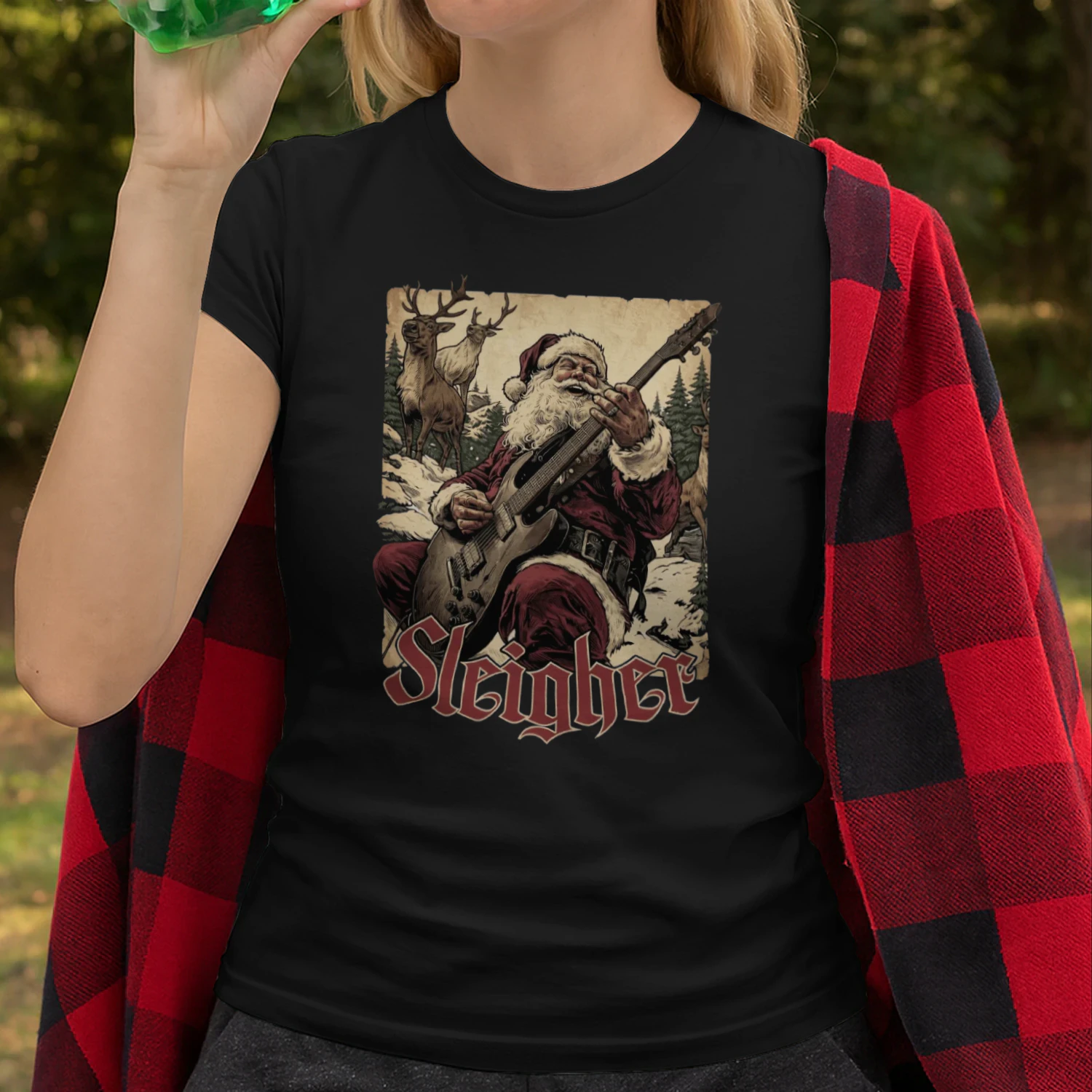 Christmas Guitar Sleigher Reindeer