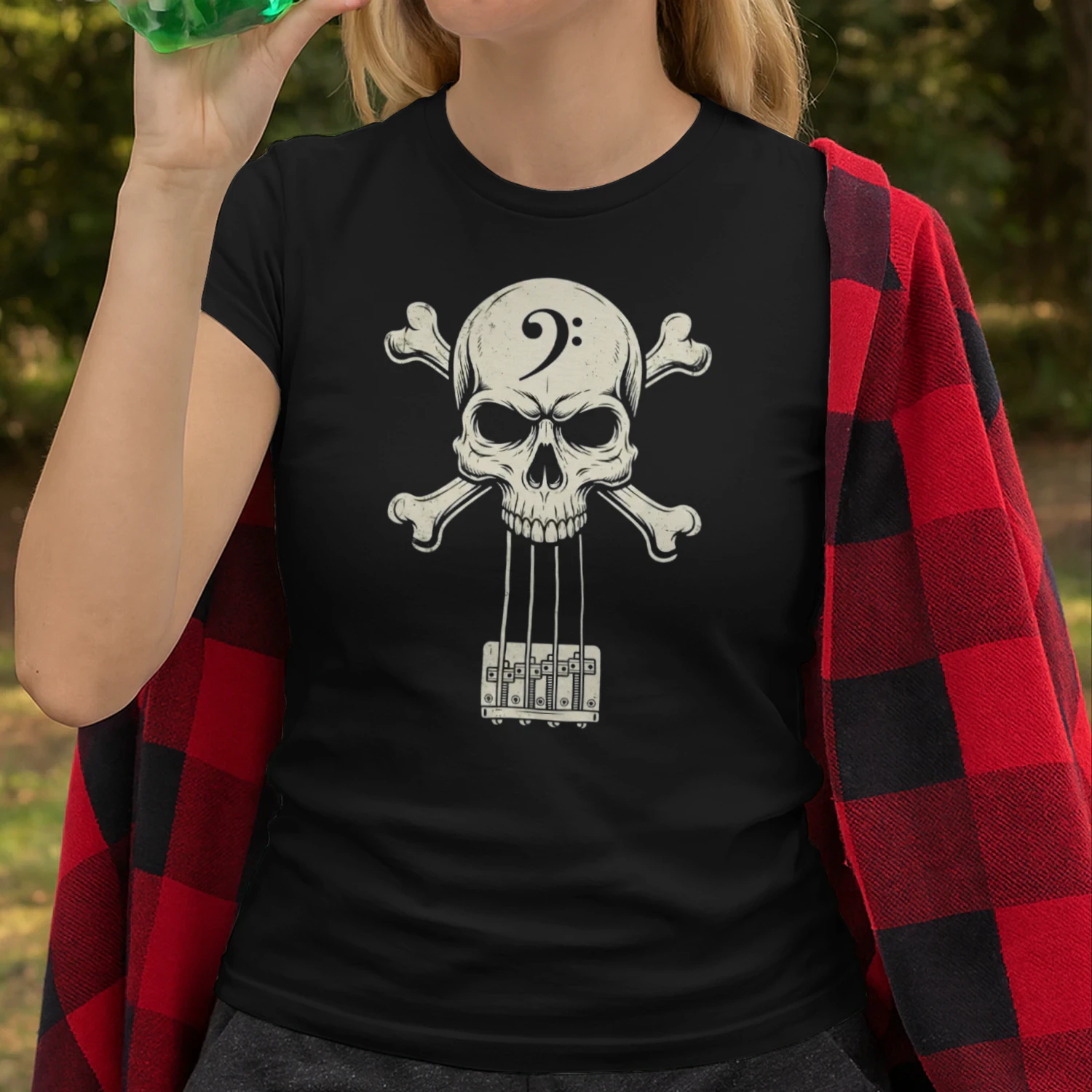 Skull Bass Clef Graphic Tee