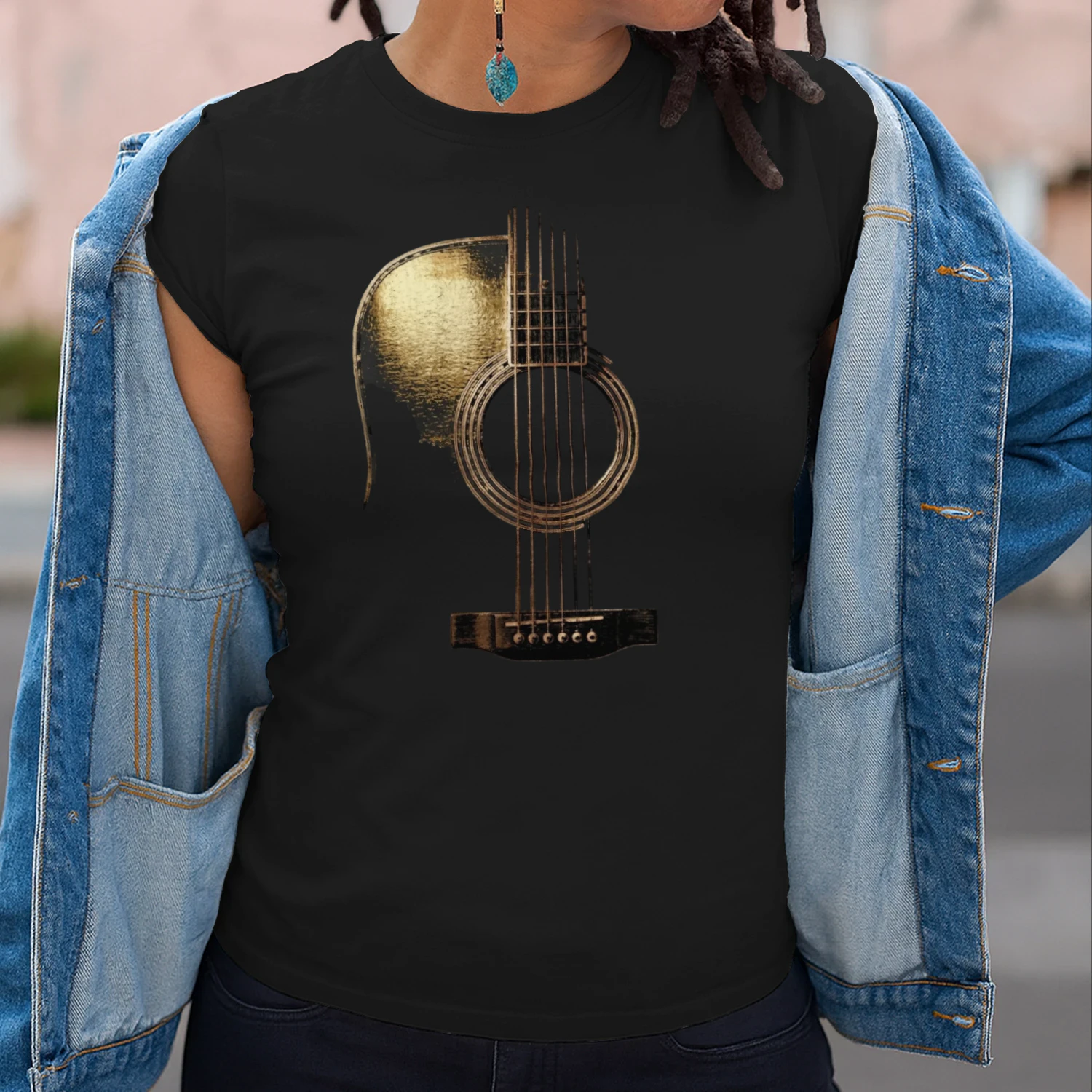 Guitar Abstract Acoustic Guitar Tee