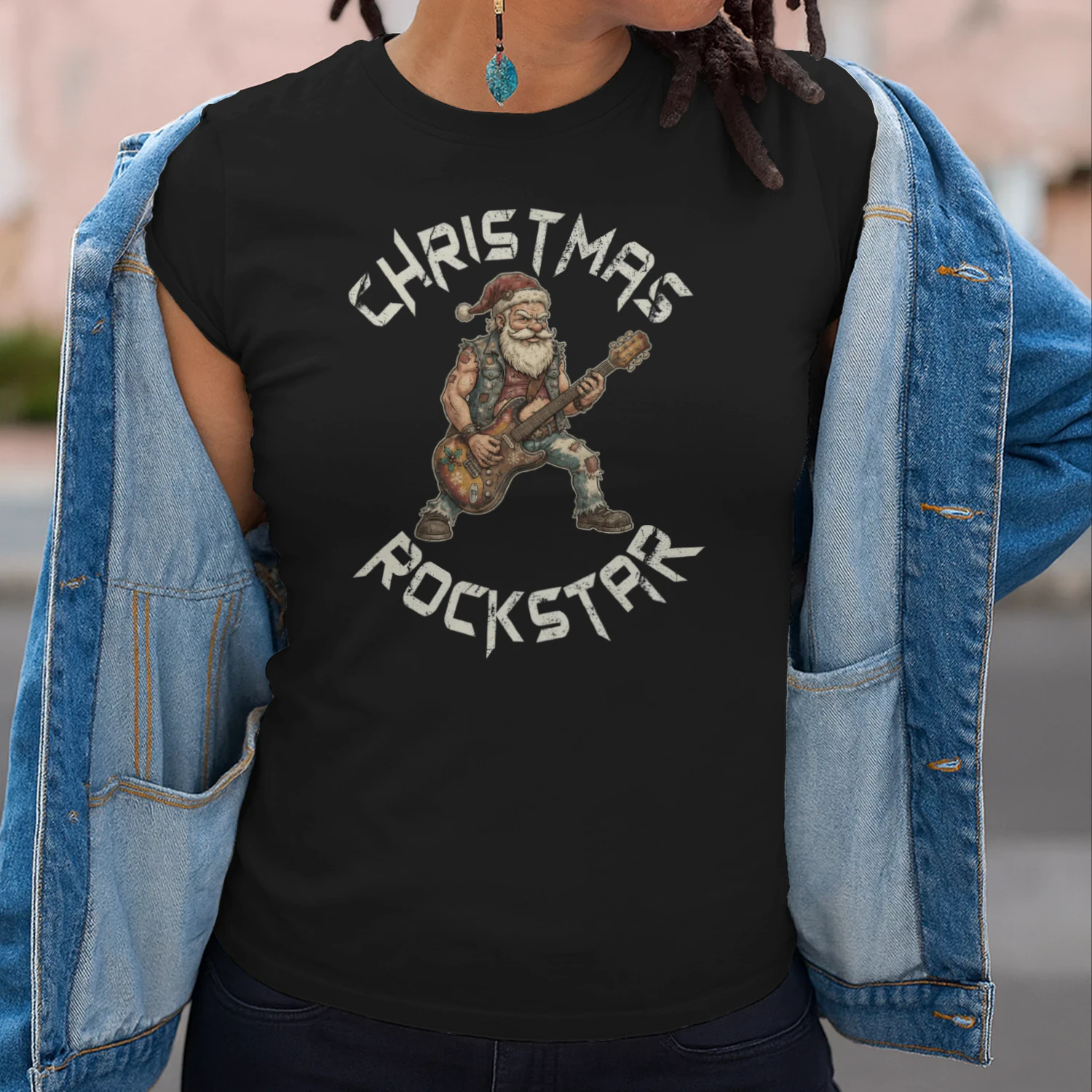 Christmas Guitar Rockstar Santa