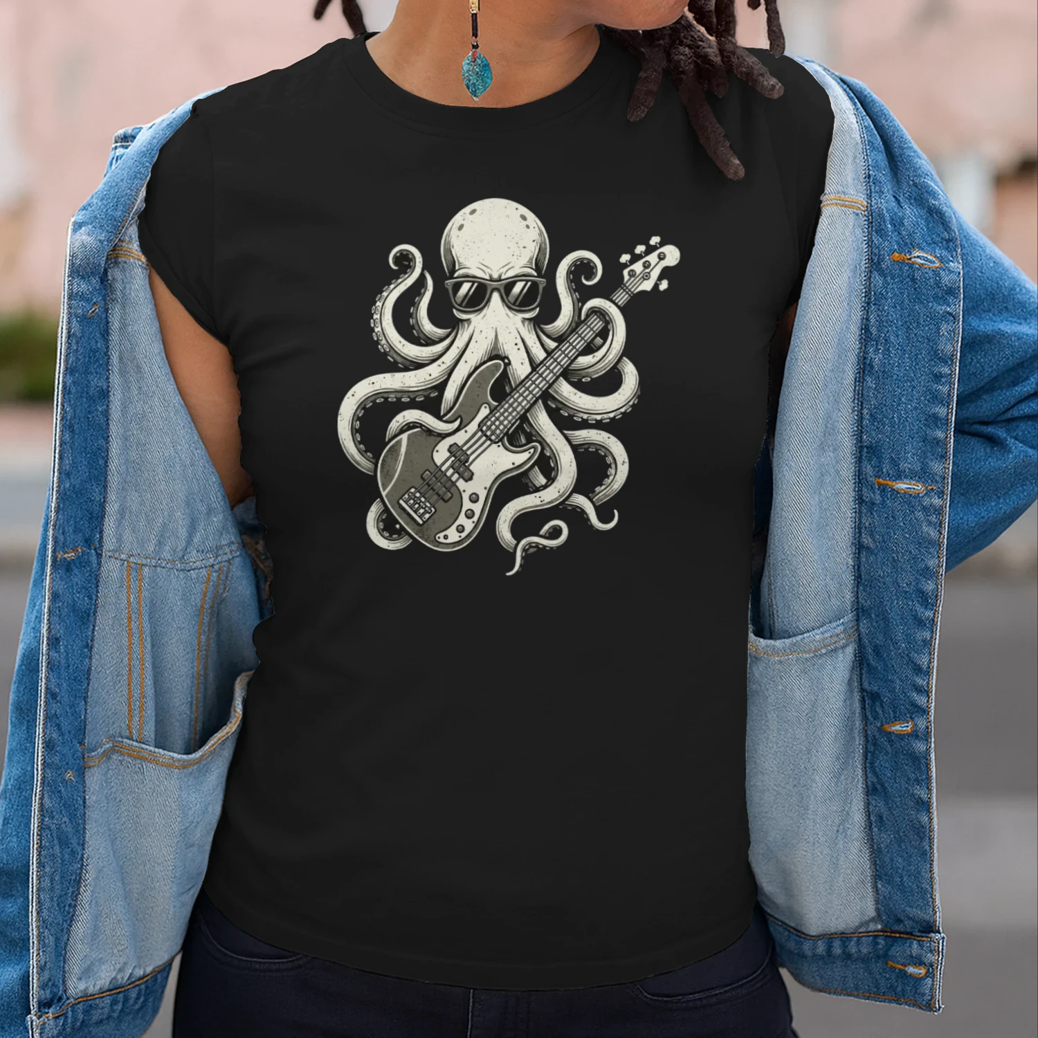Cool Octopus Musician Art Tee
