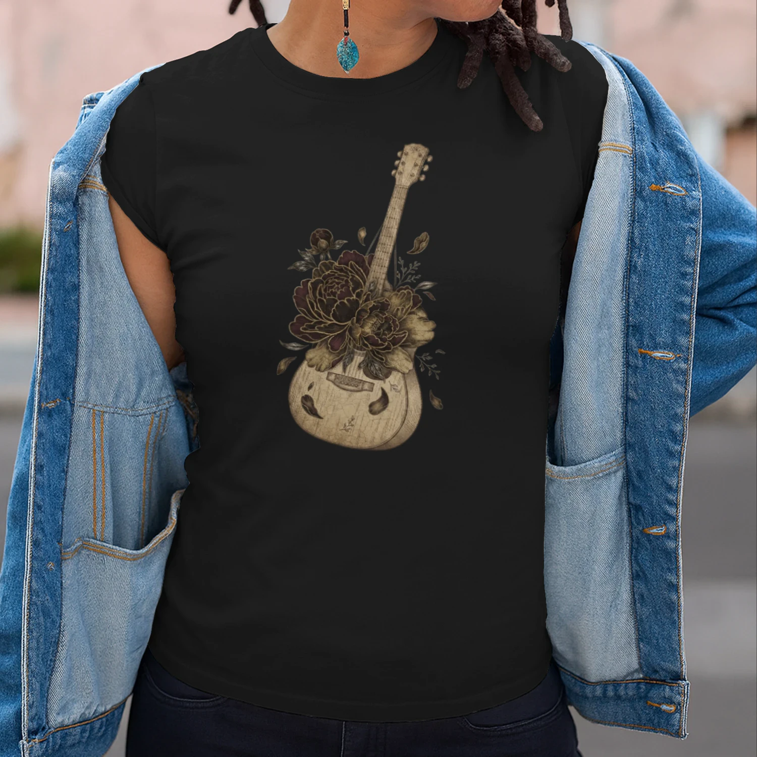 Dark Floral Guitar Melody Design