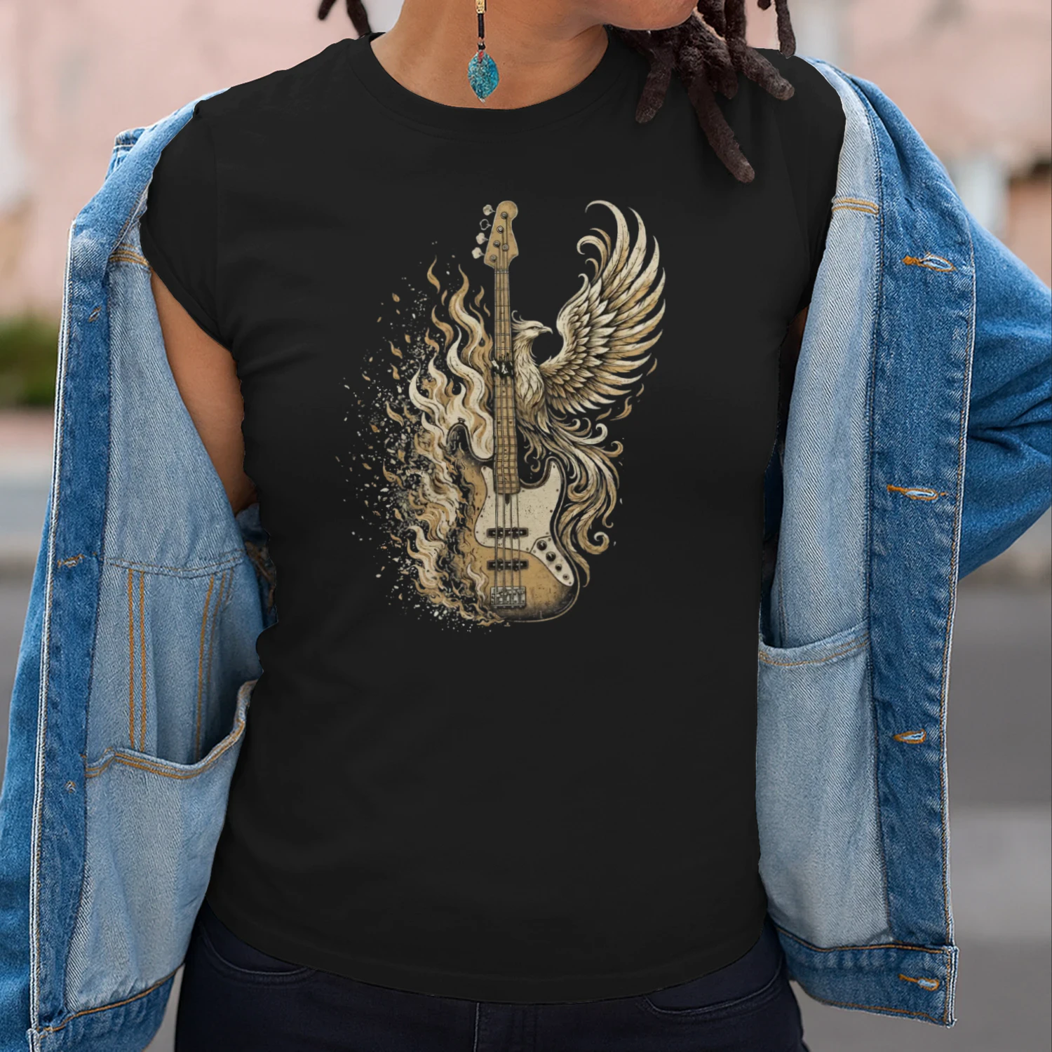 Phoenix Fire Bass Guitar Tee