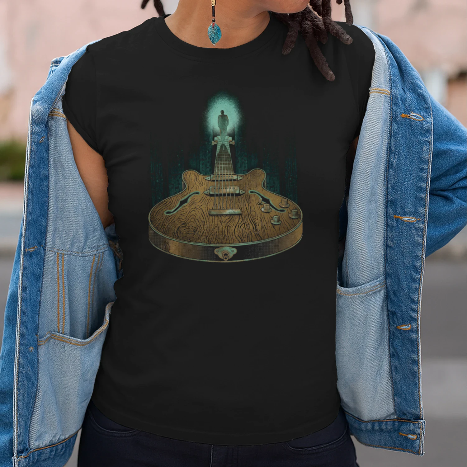 Guitar Vintage Surreal Guitar Graphic Tee - Retro Music Lover T-Shirt