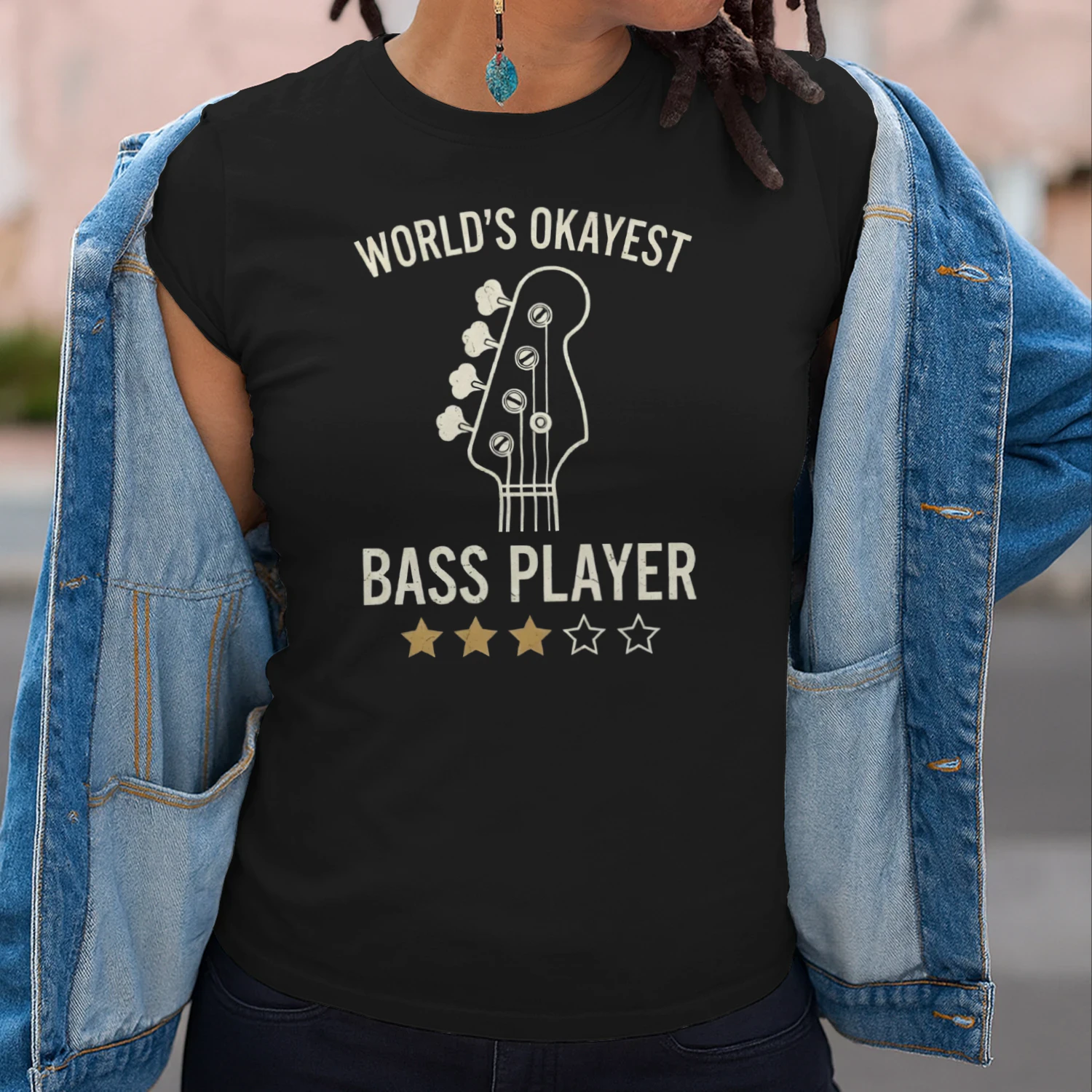World_s Okayest Bass Player Funny Graphic T-Shirt