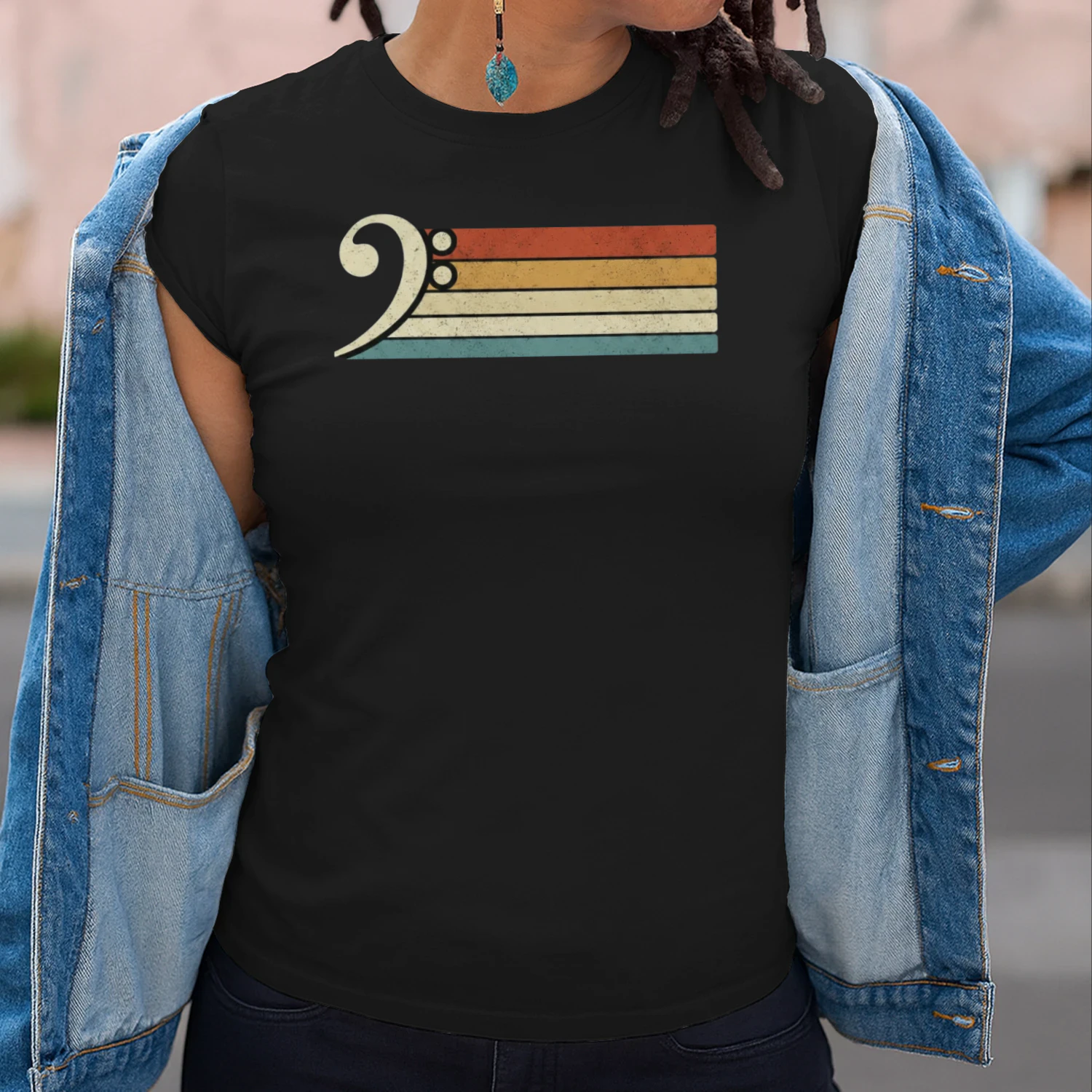 Classic Bass Guitar Player Stripe T-Shirt