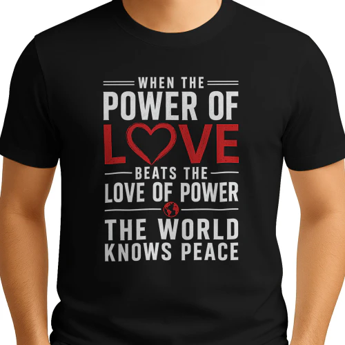 When the power of love beats the love of power the world knows peace