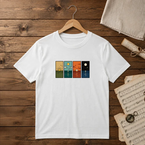 sunrise and Waves tee