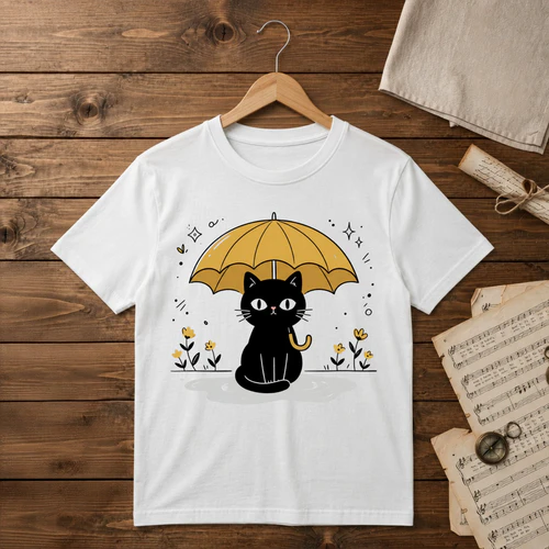  Black Cat Walkin in the Rain
