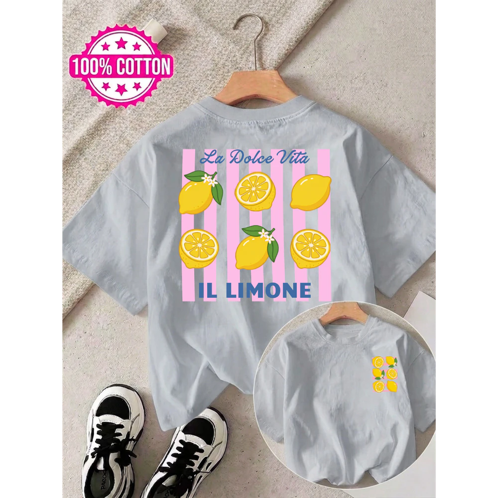 Double-Sided Featuring a Fresh Lemon Stripe Unisex T-shirt 