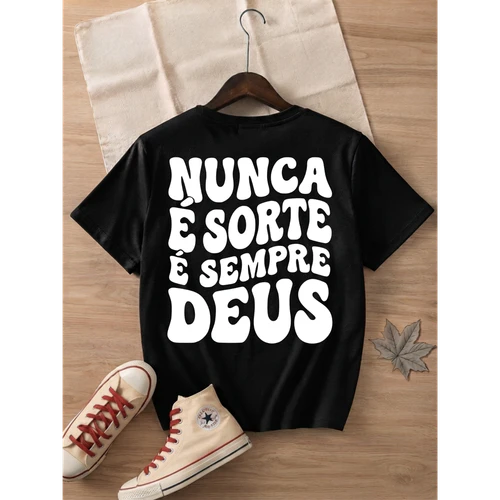 "Nunca É Sorte, É Sempre Deus" Bold Graphic