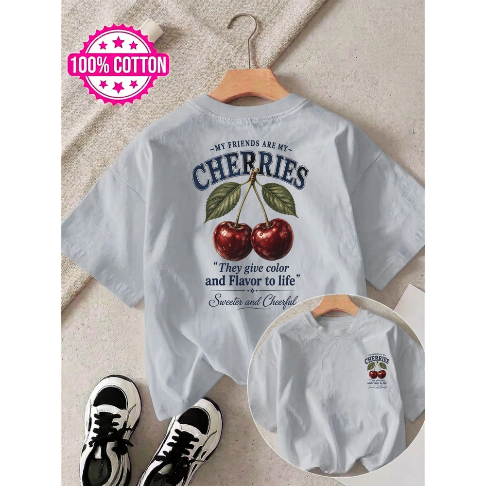 Double-Sided My Friends Are My Cherries for Women Men Unisex T-shirt