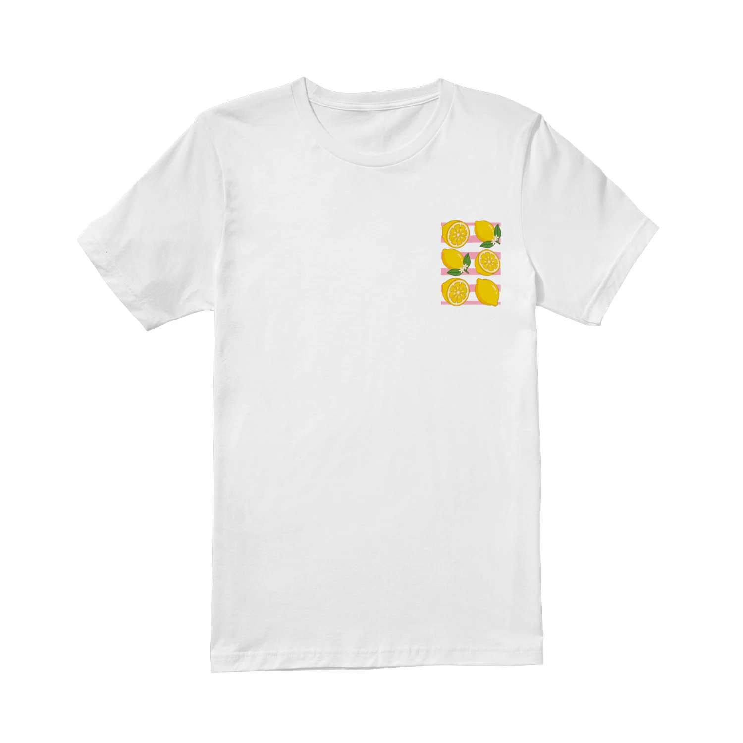 Double-Sided Featuring a Fresh Lemon Stripe Unisex T-shirt 
