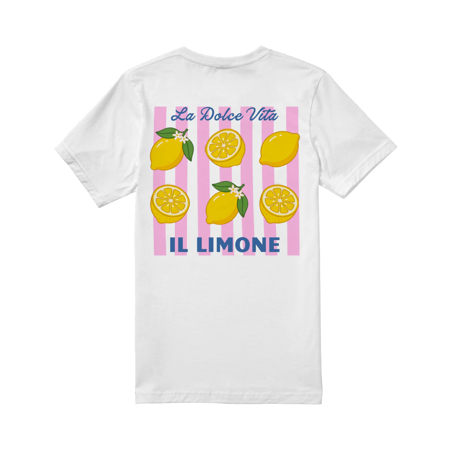 Double-Sided Featuring a Fresh Lemon Stripe Unisex T-shirt 