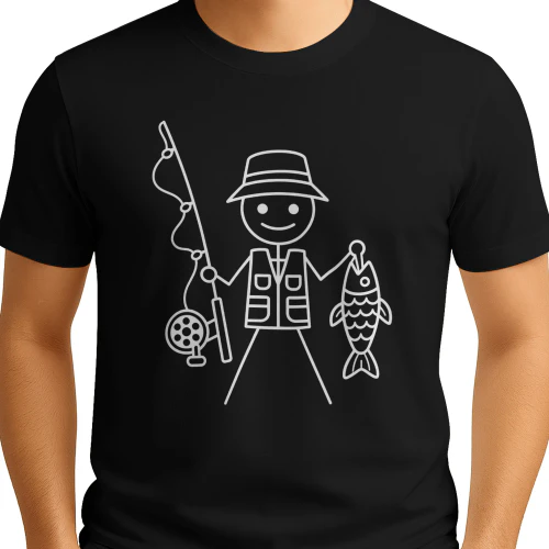Gone Fishing | Cute Angler with Fishing Rod