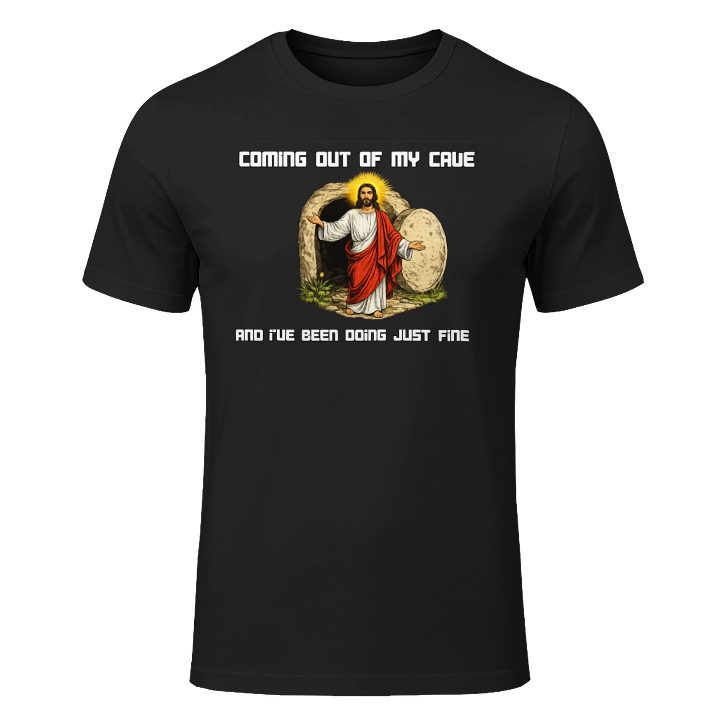 Coming Out of My Cave – Resurrection Humor Graphic Tee