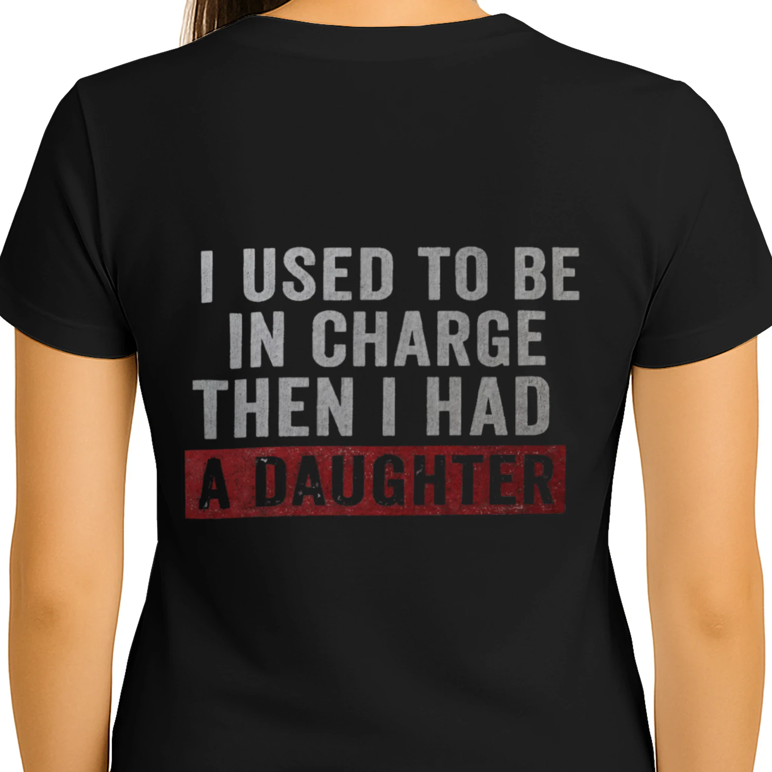 I Used to Be in Charge… Then I Had a Daughter™ Distressed Typography T-Shirt Design