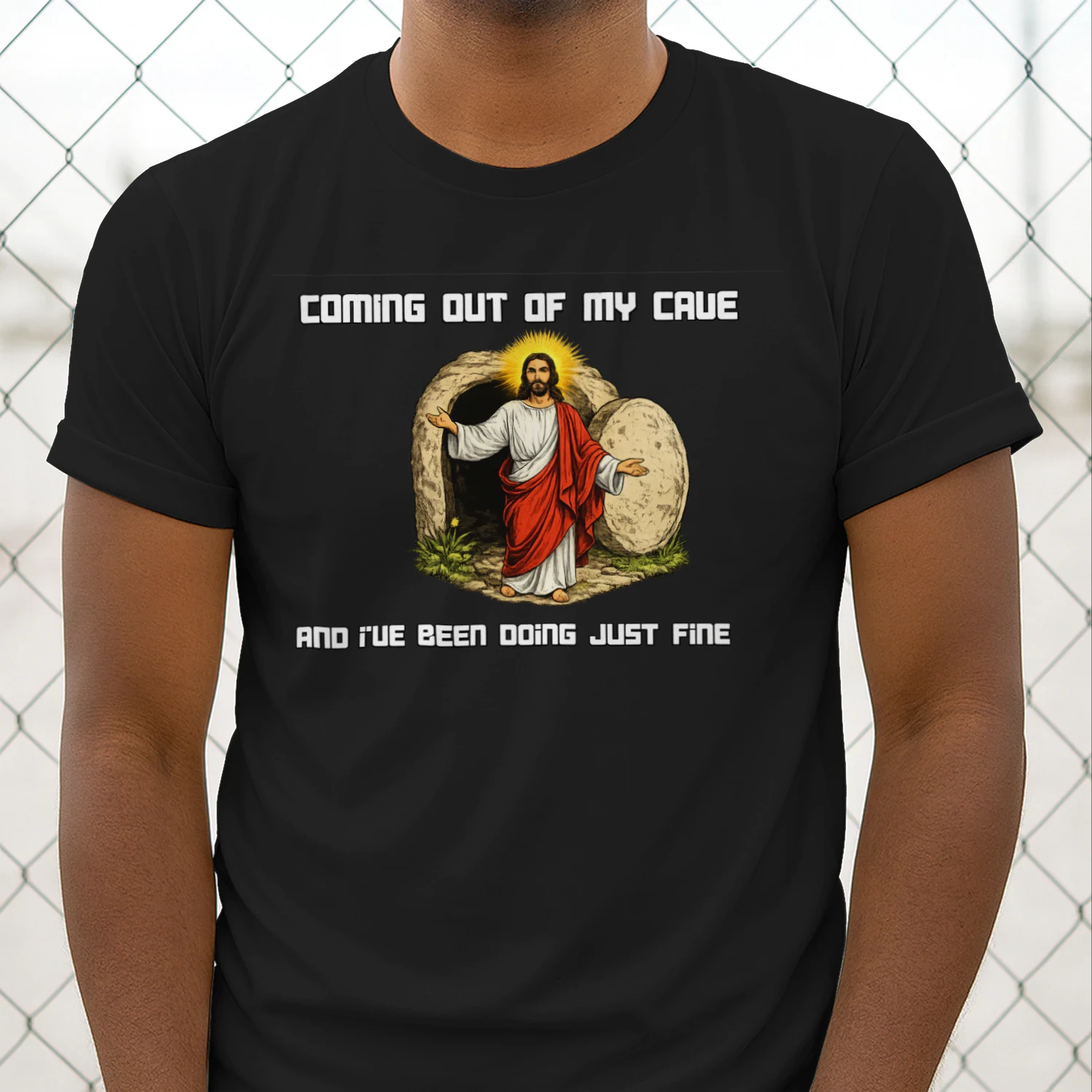 Coming Out of My Cave – Resurrection Humor Graphic Tee