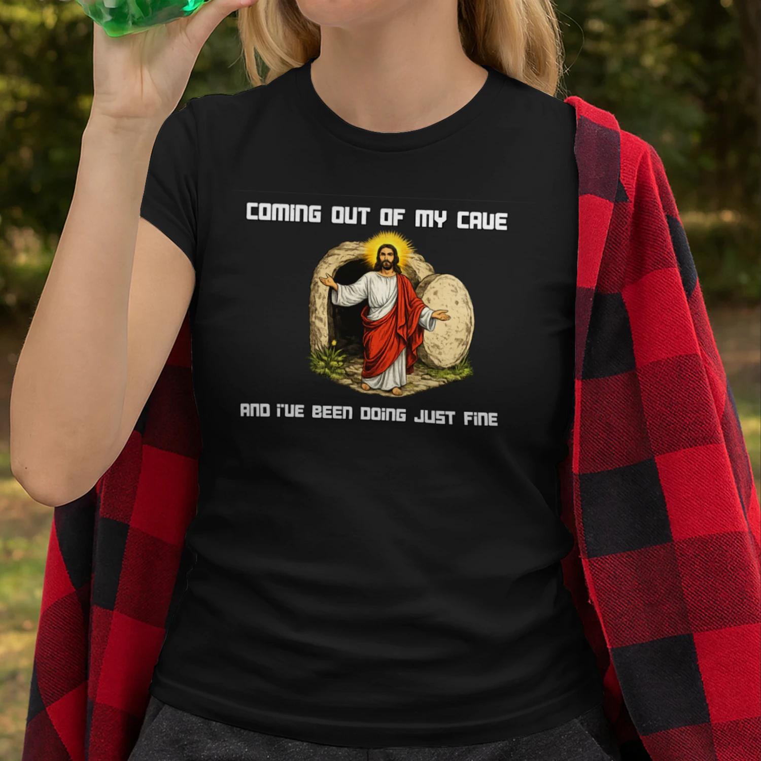 Coming Out of My Cave – Resurrection Humor Graphic Tee