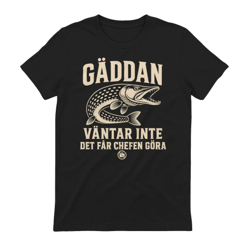 Gäddan Väntar Inte – Rolig T-shirt för Fiskare