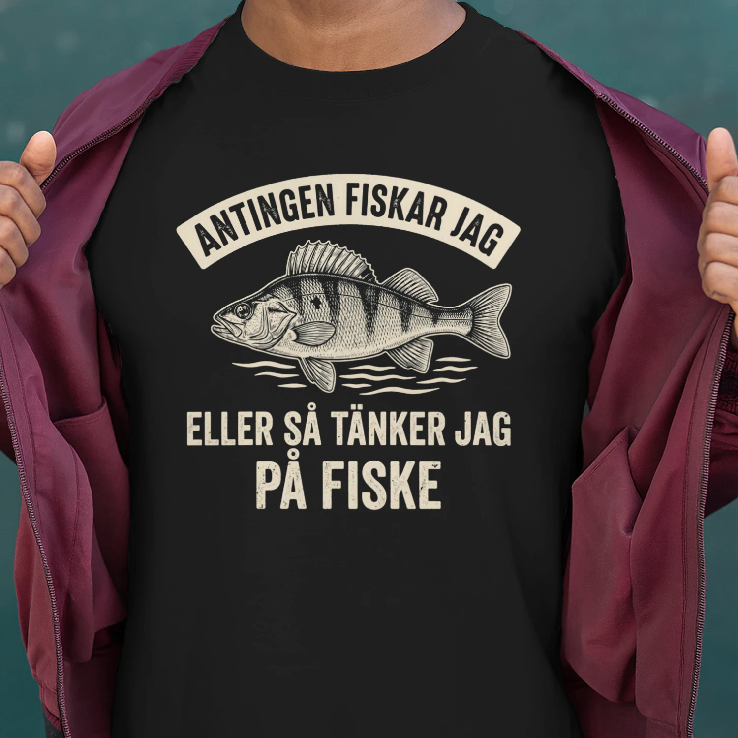 Antingen fiskar jag eller så tänker jag på fiske – T-shirt för fiskare