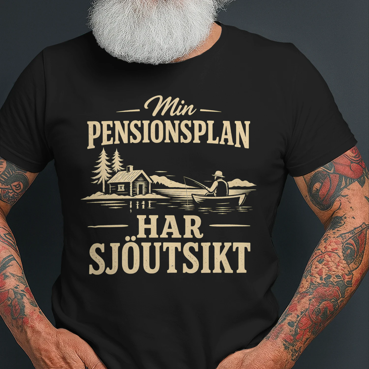 Min pensionsplan har sjöutsikt – Fisketröja för herr