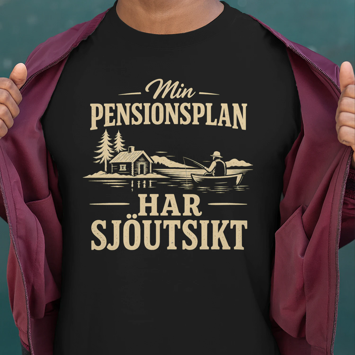 Min pensionsplan har sjöutsikt – Fisketröja för herr