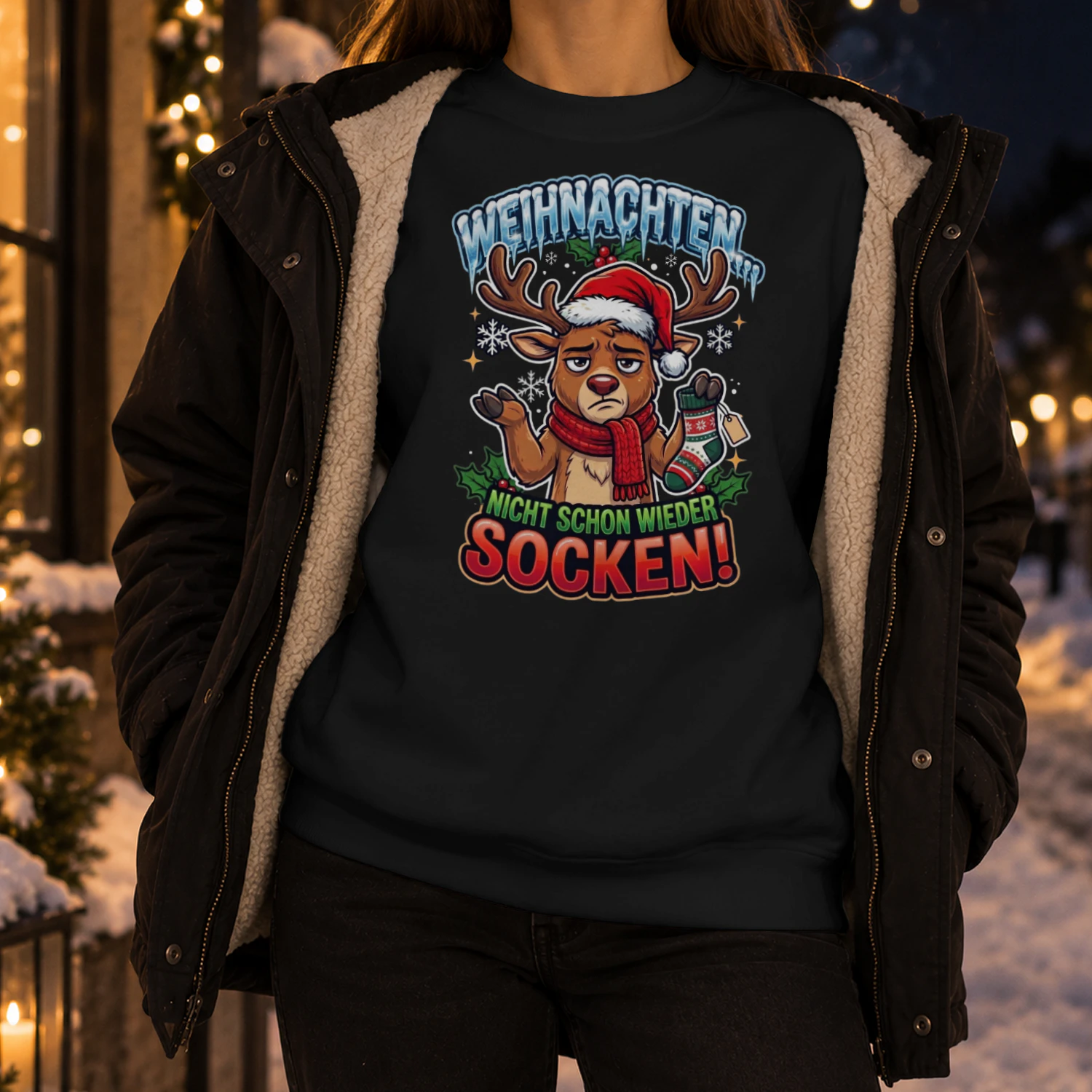 Schon wieder Socken?! Ugly Sweatshirt🦌😂