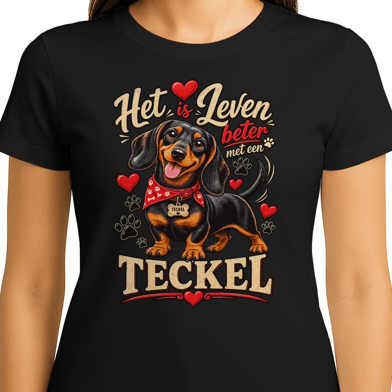 teckel T-Shirt – Het Leven is Beter met een Teckel