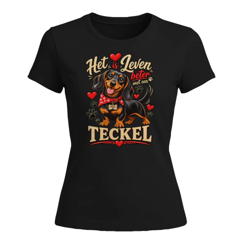 teckel T-Shirt – Het Leven is Beter met een Teckel