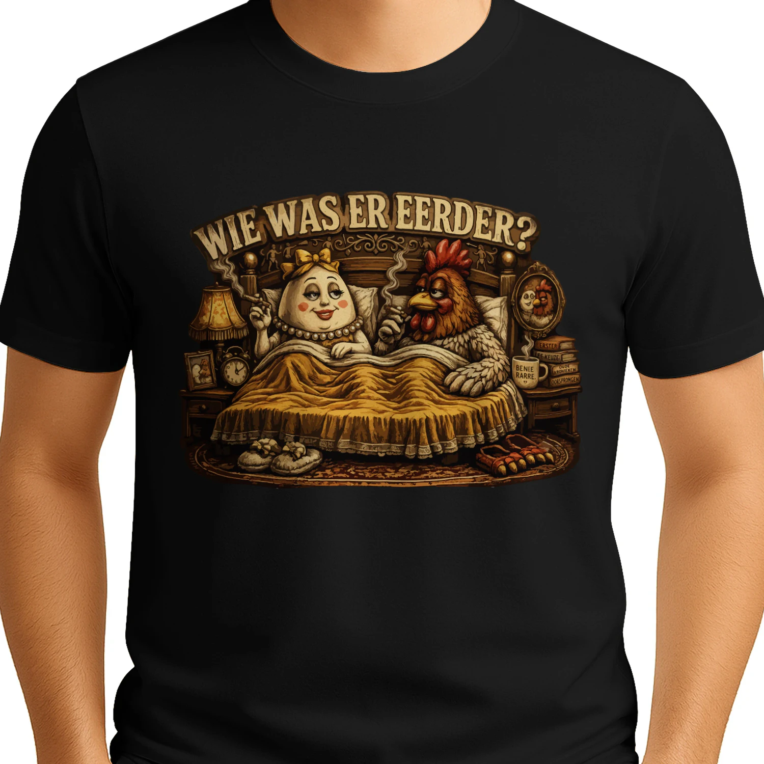 Wie Was Er Eerder? – Grappig Kippen T-Shirt