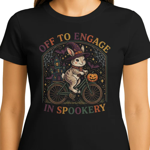 Spooky Halloween Rabbit Cycling Design | Cute Witchy Autumn Artwork
