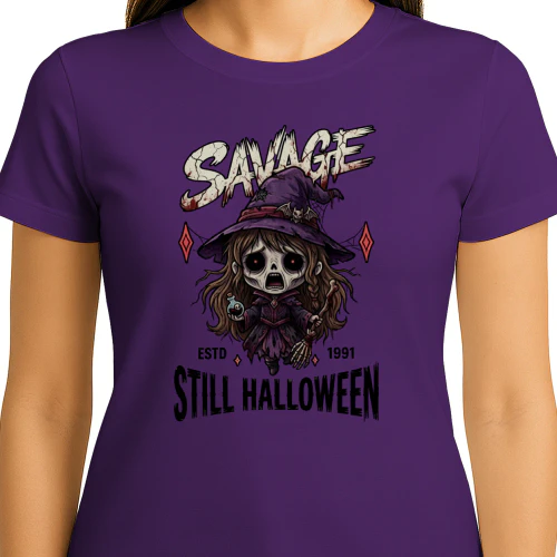Savage Witch Halloween T-Shirt Design | Creepy Spooky 