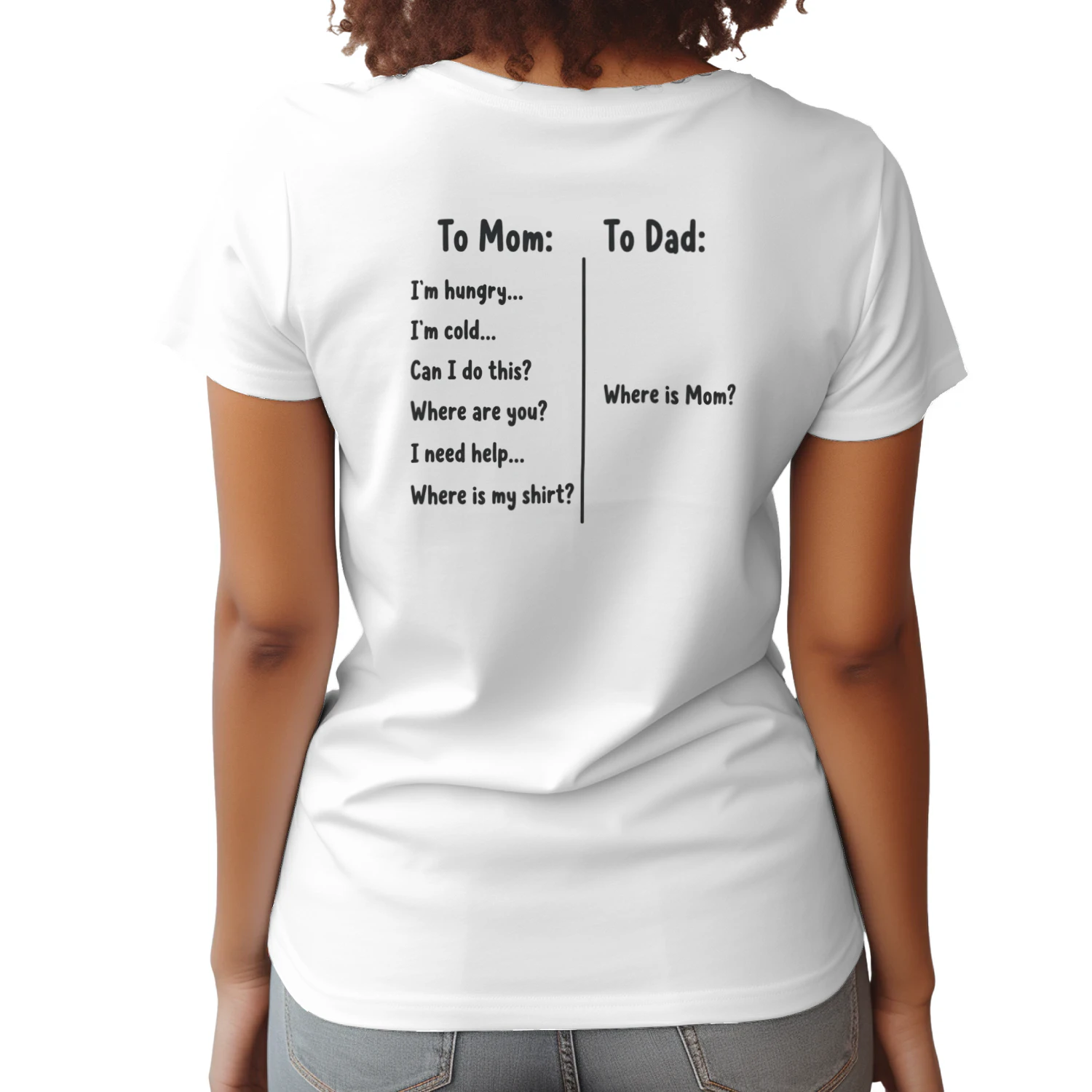 To Mom vs To Dad Funny Parenting Quote Classic Unisex T-Shirt