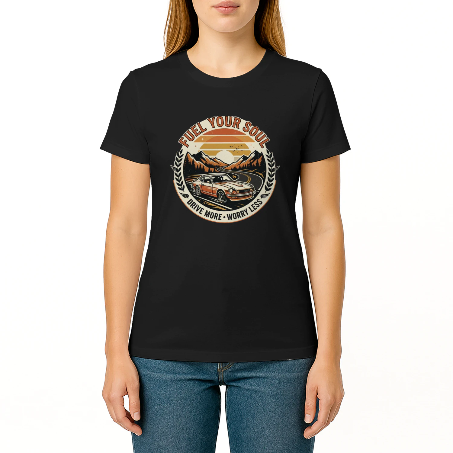 Fuel Your Soul Drive More Worry Less Retro Mountain Car  Classic Unisex T-Shirt