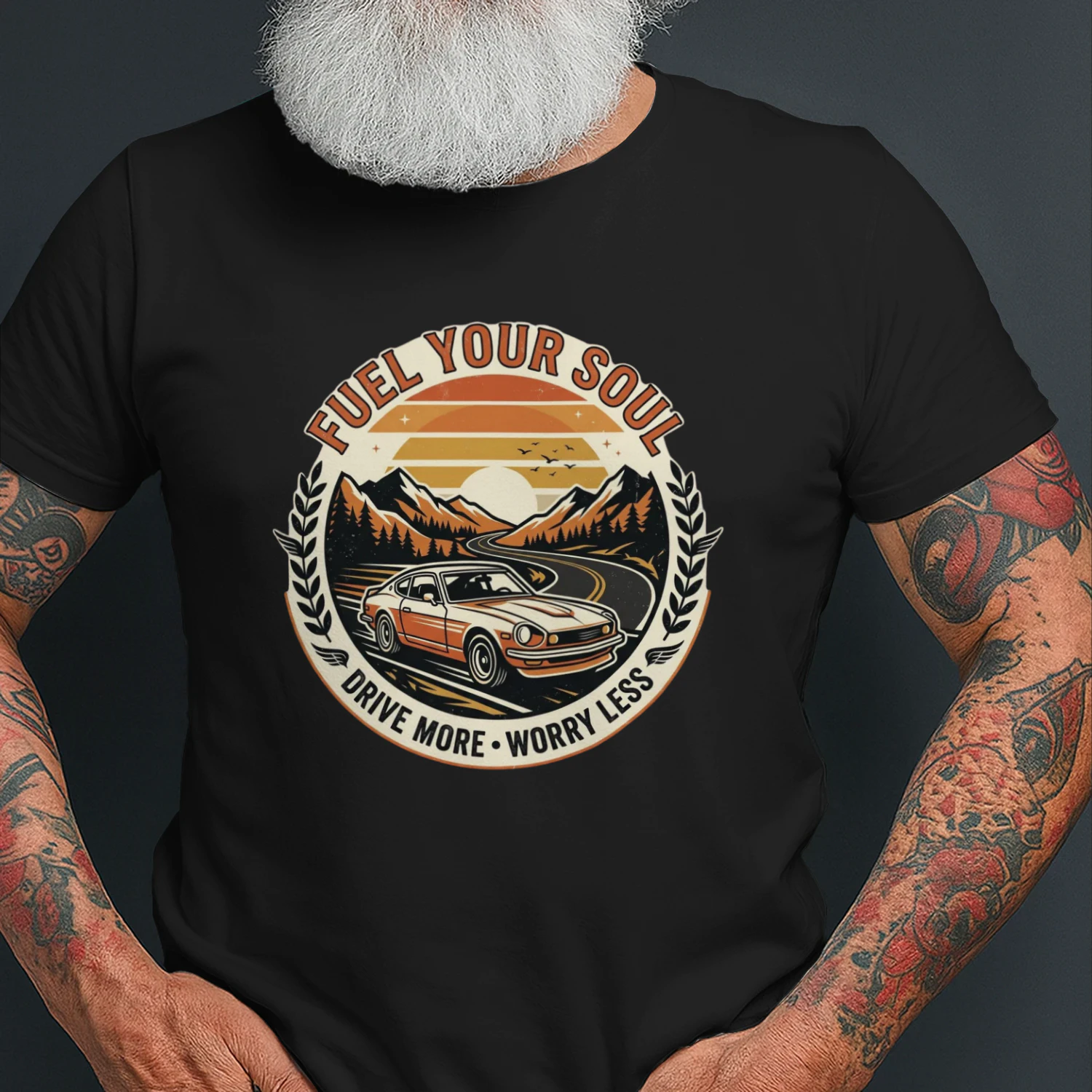 Fuel Your Soul Drive More Worry Less Retro Mountain Car  Classic Unisex T-Shirt