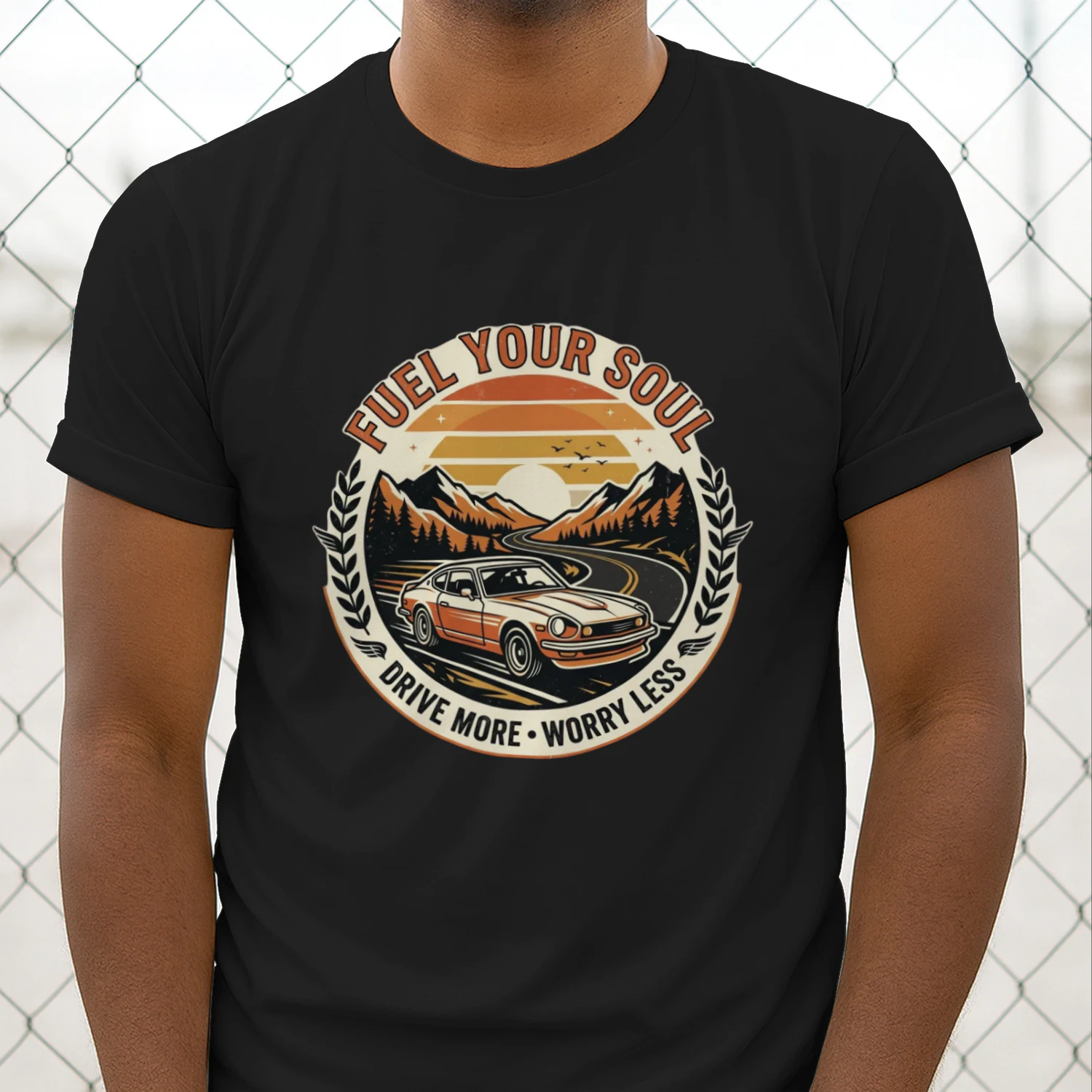 Fuel Your Soul Drive More Worry Less Retro Mountain Car  Classic Unisex T-Shirt