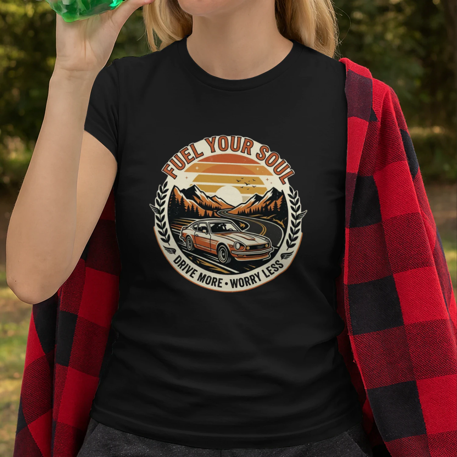 Fuel Your Soul Drive More Worry Less Retro Mountain Car  Classic Unisex T-Shirt
