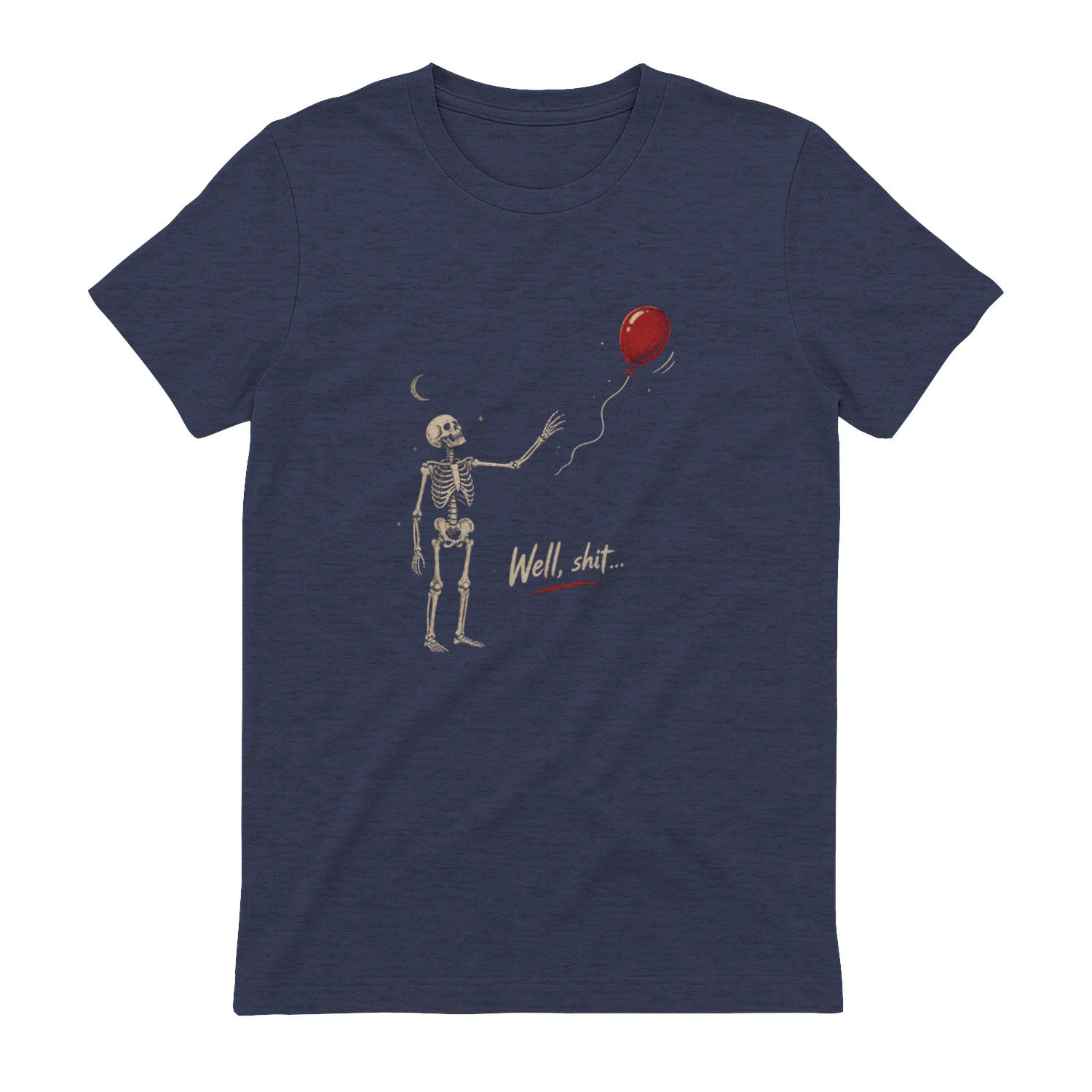 Skeleton Lost Balloon T-Shirt | Funny Dark Humor Graphic Tee | Vintage Gothic Skeleton Shirt | Unisex Halloween Gift
