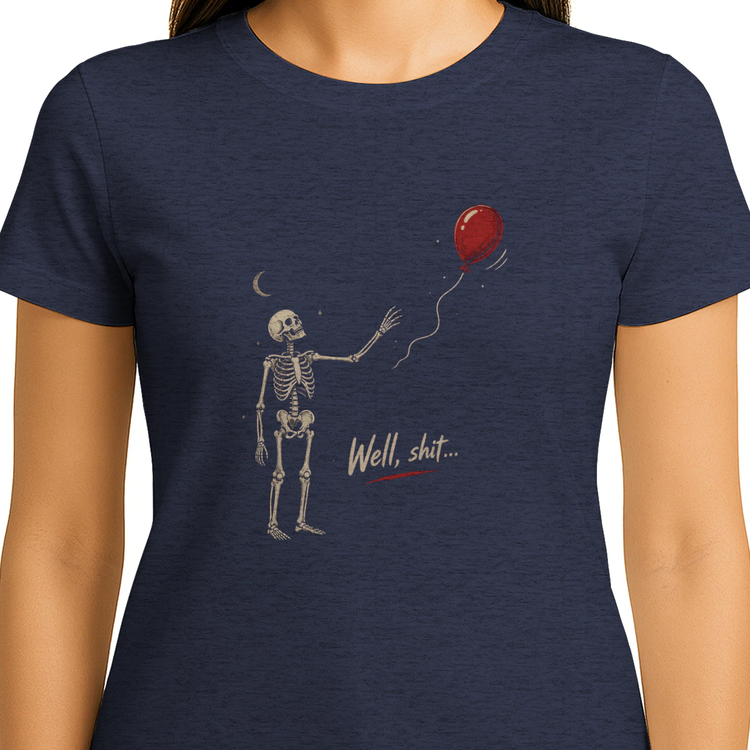 Skeleton Lost Balloon T-Shirt | Funny Dark Humor Graphic Tee | Vintage Gothic Skeleton Shirt | Unisex Halloween Gift
