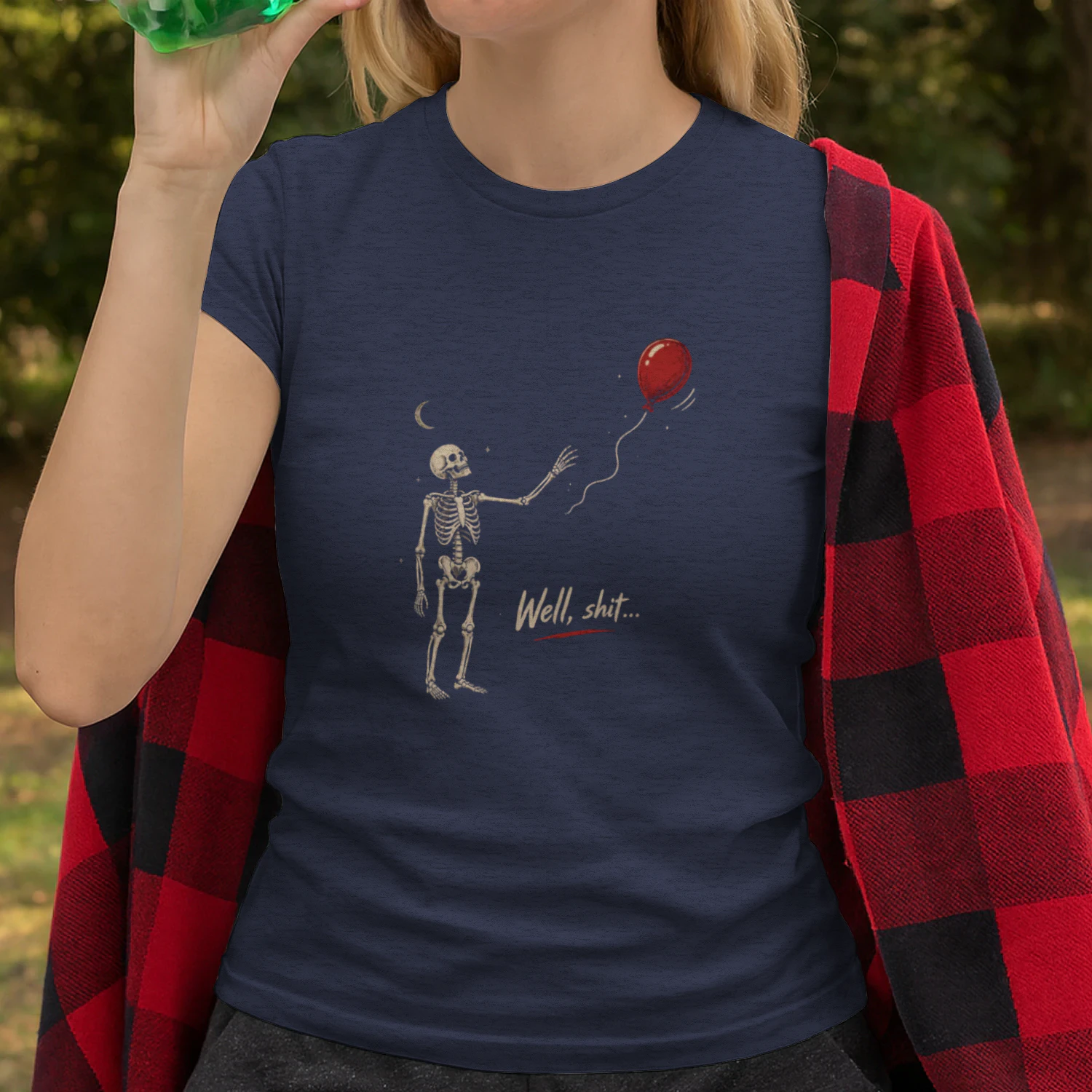 Skeleton Lost Balloon T-Shirt | Funny Dark Humor Graphic Tee | Vintage Gothic Skeleton Shirt | Unisex Halloween Gift