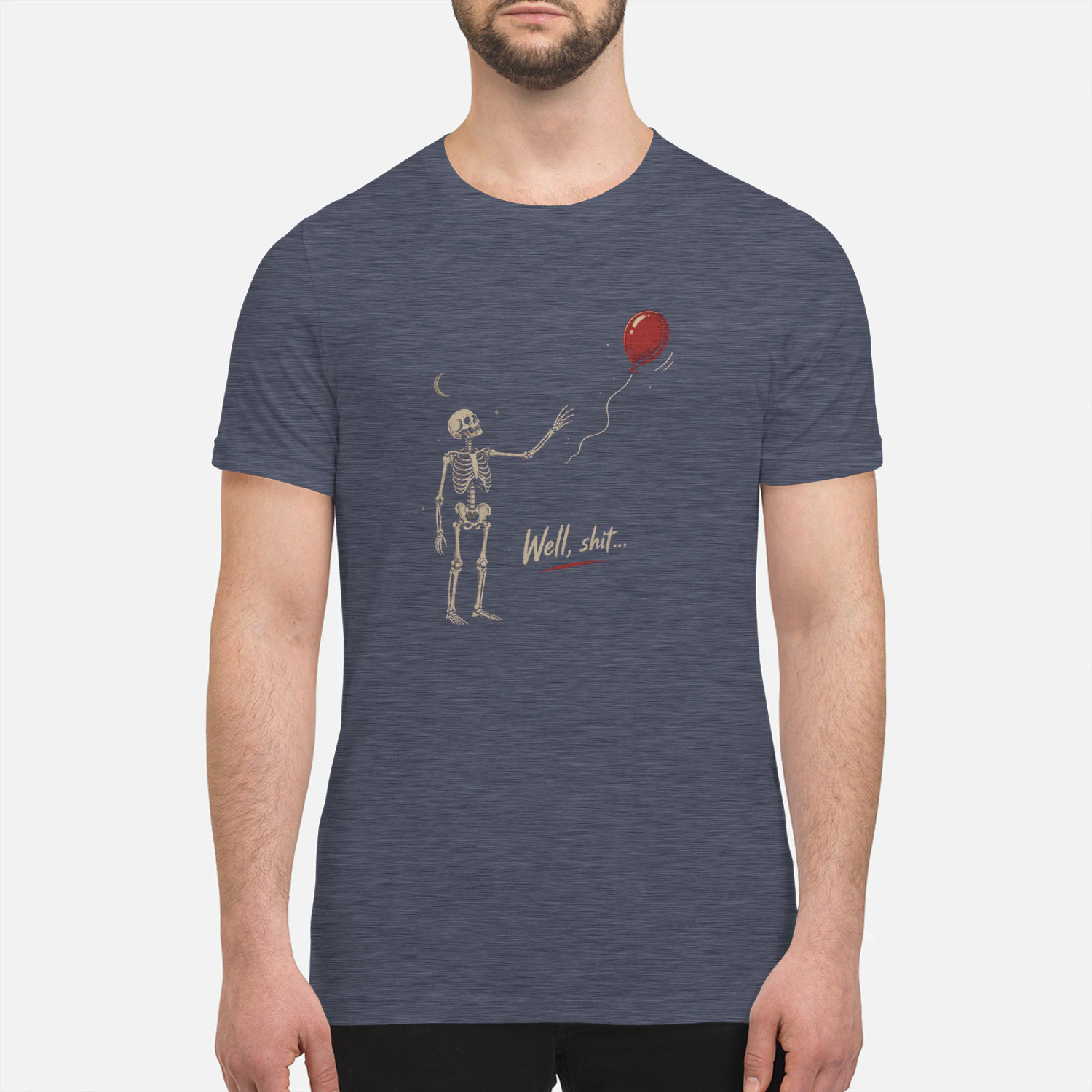 Skeleton Lost Balloon T-Shirt | Funny Dark Humor Graphic Tee | Vintage Gothic Skeleton Shirt | Unisex Halloween Gift
