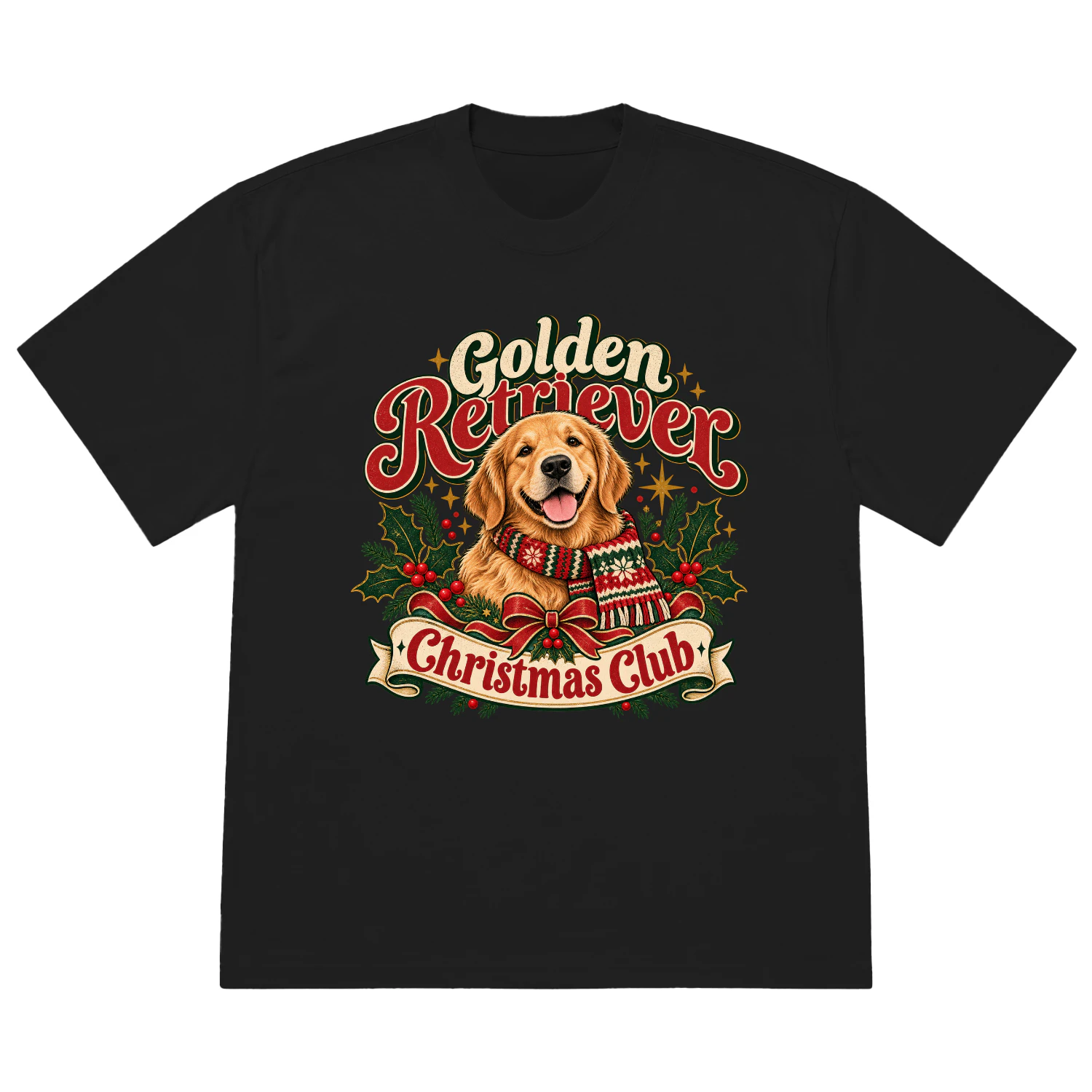 Golden Retriever Christmas T-Shirt – Vintage Dog Lover Gift