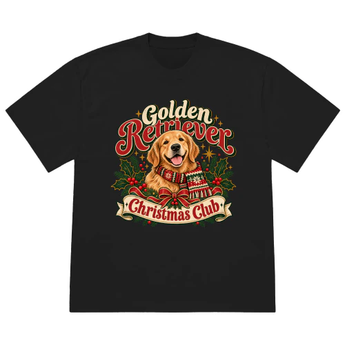 Golden Retriever Christmas T-Shirt – Vintage Dog Lover Gift