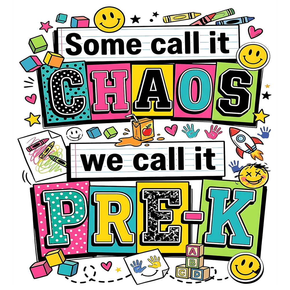 Some Call It Chaos We Call It Pre-K Shirt | Funny Preschool Teacher Shirt | Retro Pre K Teacher Gift | Back to School Tee