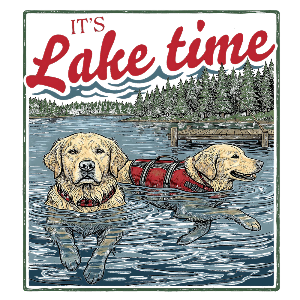 It’s Lake Time Golden Retriever Shirt – Vintage Lake Life Dog Lover 