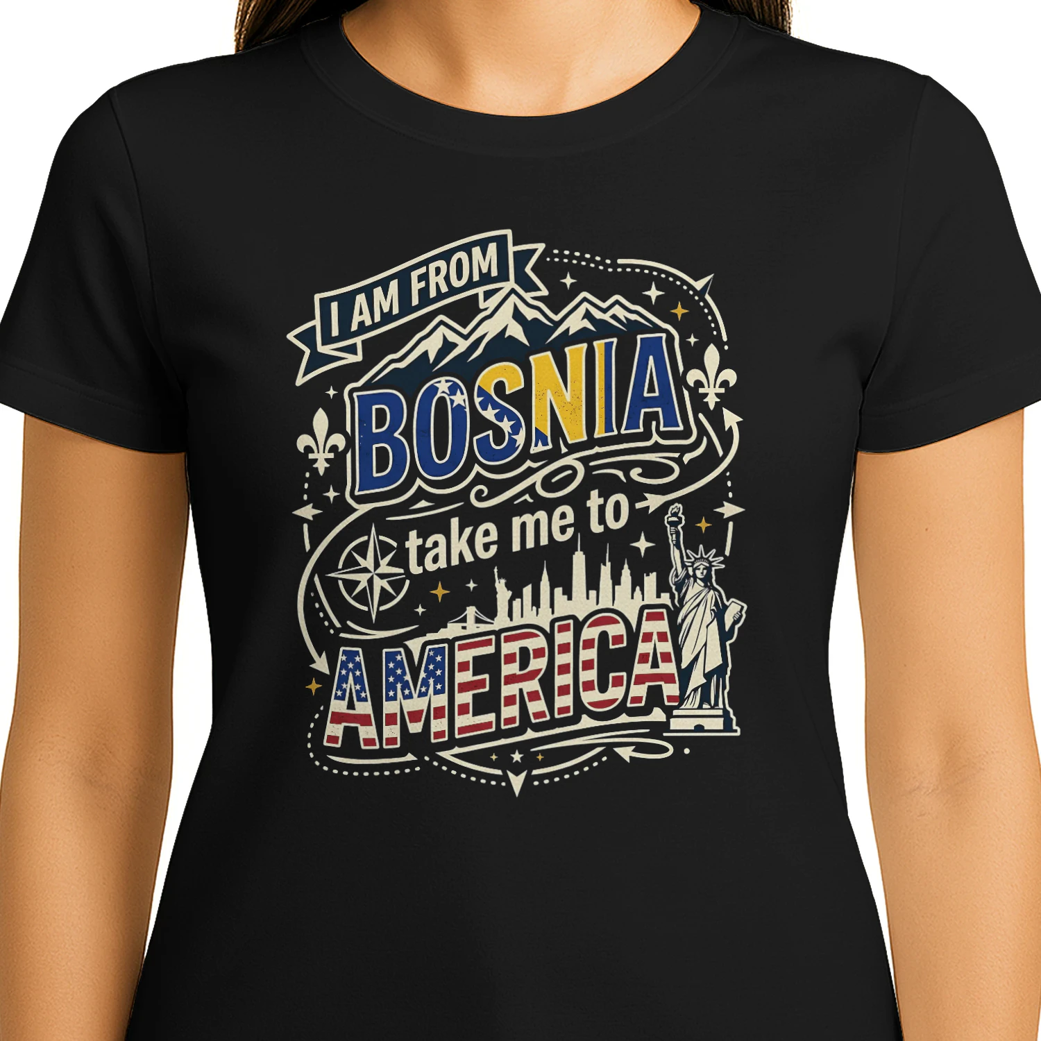 I Am From Bosnia Take Me To America Shirt – Bosnian American Pride Heritage 